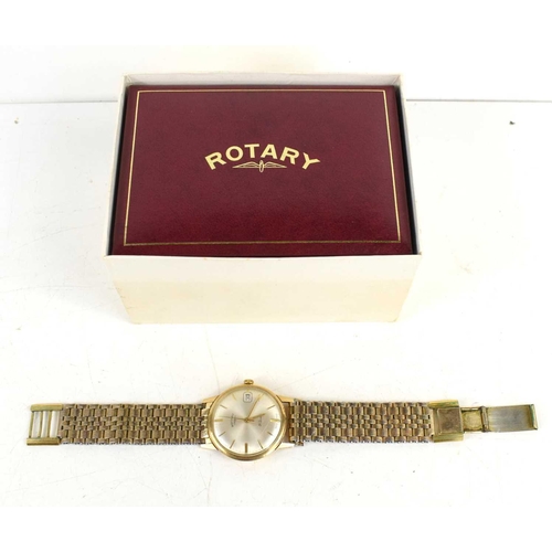 270 - A Gentleman's 9ct gold Rotary manual wind wristwatch, with date calendar and seconds hand, with a go... 