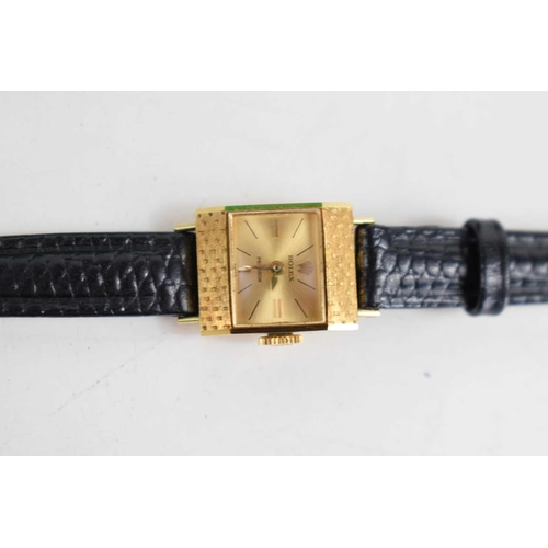 271 - A Ladies Rolex gold Precision wristwatch, the square dial with the original strap and new strap, wit... 