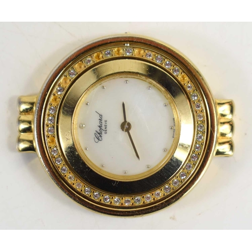 273 - A Chopard quartz movement wristwatch, the gold coloured tri case with swivel movement to create a re... 