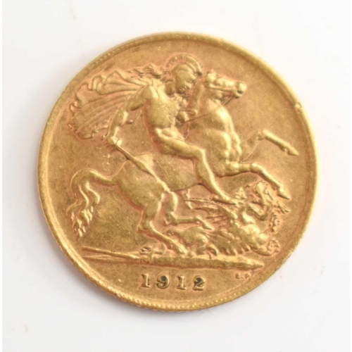 310 - A George V gold half sovereign, dated 1912.