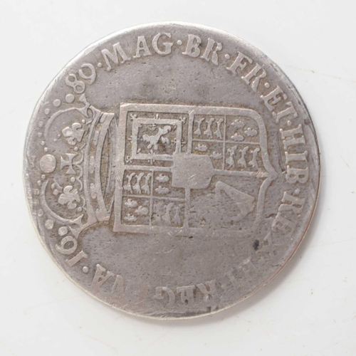 326 - A William & Mary silver half-crown dated 1689.