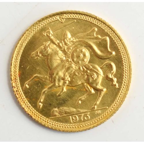 332 - An Elizabeth II, Isle of Man gold half sovereign, dated 1973.