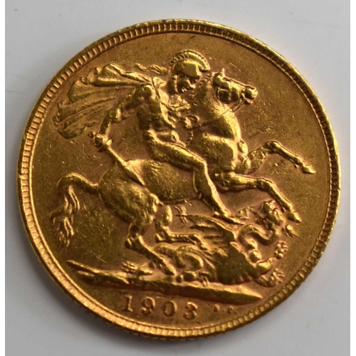 334 - A Edward VII full gold sovereign, dated 1903.