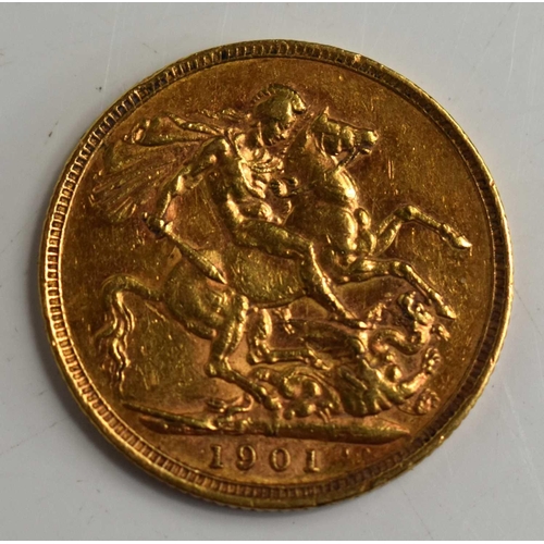 338 - A Queen Victoria, Melbourne Mint full gold sovereign, dated 1901.