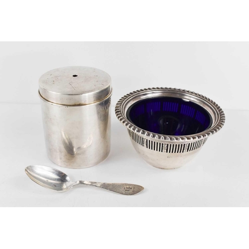 392 - A group of silver to include a David Andersen of Norway sterling silver canister & cover, a Shreve &... 