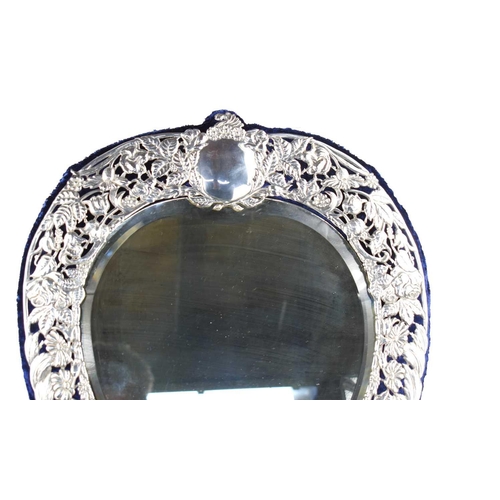 410 - A fine Victorian heart shaped dressing table mirror with a bevelled shaped glass, decorated with int... 