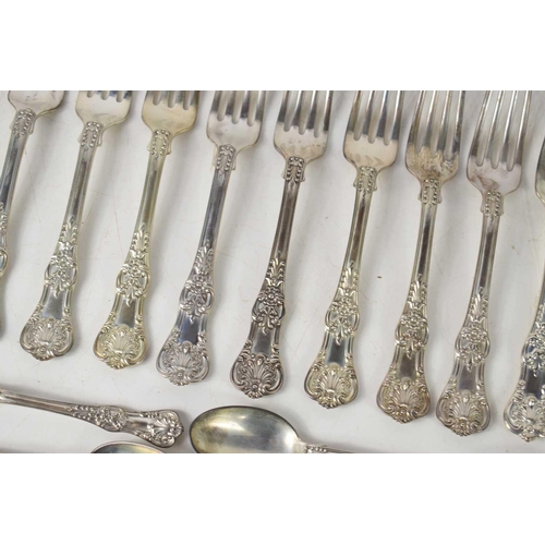 412 - A Tiffany & Co sterling silver part cutlery set in the Queen's pattern, comprising of 8 dinner forks... 