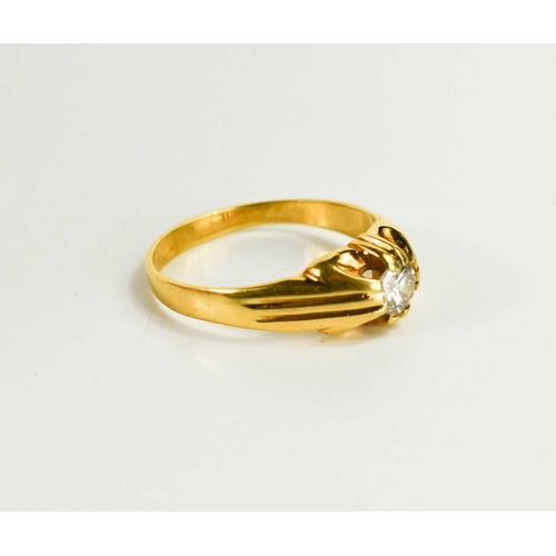 59 - An 18ct gold and diamond ring, size R, the brilliant cut diamond approximately ½ct, 5.39g.