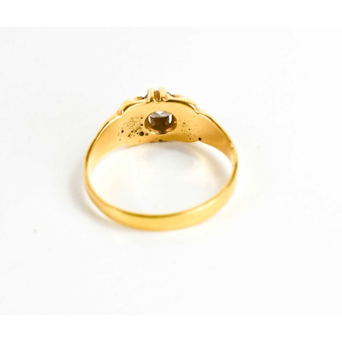 59 - An 18ct gold and diamond ring, size R, the brilliant cut diamond approximately ½ct, 5.39g.