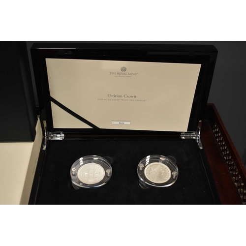 131 - A Royal Mint Petition Crown 2023 2oz Silver Proof Two-Coin Set, with certificate of authenticity num... 