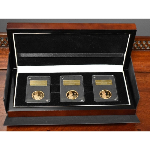 136 - A 2016 set of gold proof sovereigns, 020/327 George V, Edward VIII and George VI, in presentation pl... 