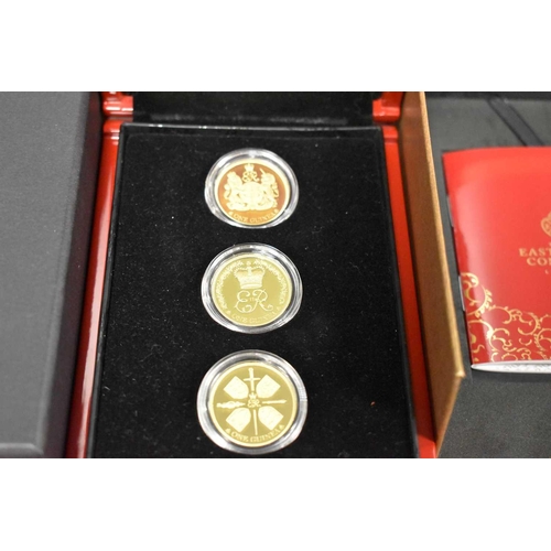 140 - The East India Company, The Queen Elizabeth II 2018 Sapphire Jubilee Gold Guinea Collection Three Co... 