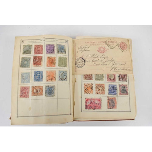 157 - A Victorian stamp album containing British and Worldwide stamps to include George Washington, Andrew... 