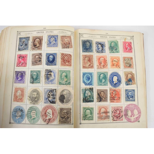 157 - A Victorian stamp album containing British and Worldwide stamps to include George Washington, Andrew... 