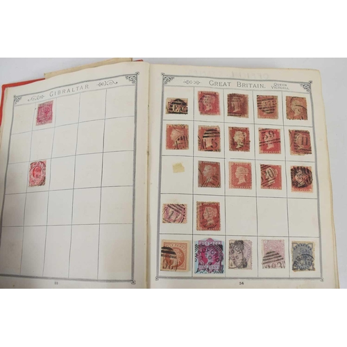 158 - A stamp album containing British and Worldwide Victorian and later stamps, to include Penny Reds, on... 