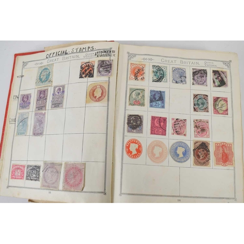 158 - A stamp album containing British and Worldwide Victorian and later stamps, to include Penny Reds, on... 