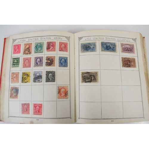 158 - A stamp album containing British and Worldwide Victorian and later stamps, to include Penny Reds, on... 