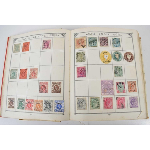 158 - A stamp album containing British and Worldwide Victorian and later stamps, to include Penny Reds, on... 