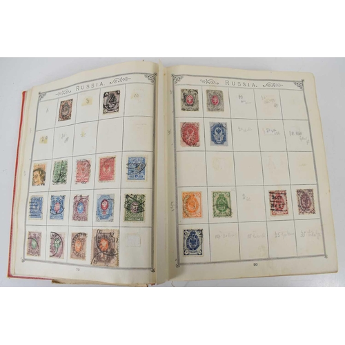 158 - A stamp album containing British and Worldwide Victorian and later stamps, to include Penny Reds, on... 