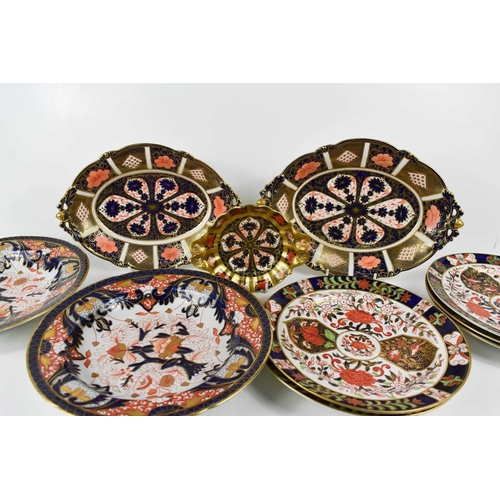 330 - A selection of Royal Crown Derby, to include Imari pattern 1128 oval dishes with acorn form handles,... 