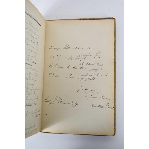 359 - A 19th century German autograph book, with numerous handwritten entries including entries, including... 