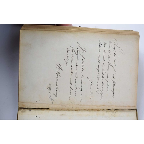 359 - A 19th century German autograph book, with numerous handwritten entries including entries, including... 