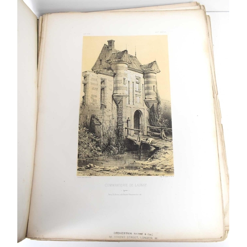 362 - Victor Petit, Chateaux De France des XV et XVI Siecles, a portfolio of lithographs of various Monume... 