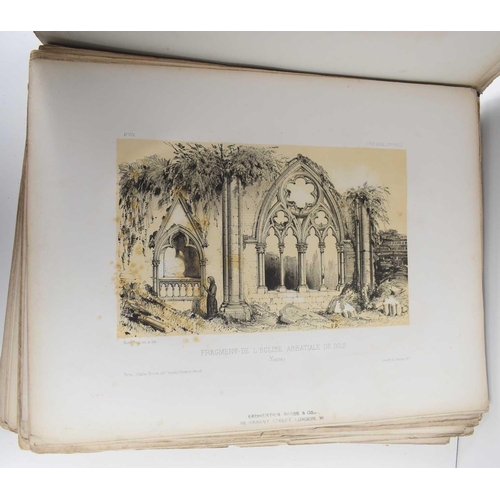 362 - Victor Petit, Chateaux De France des XV et XVI Siecles, a portfolio of lithographs of various Monume... 