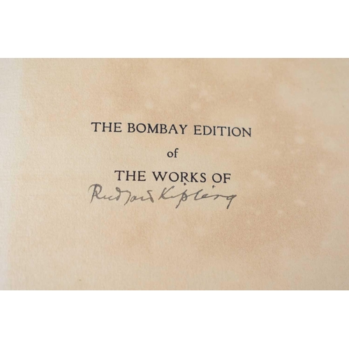 367 - Rudyard Kipling, The Bombay Edition in 26 volumes, Volume I signed by the author, Published by Macmi... 