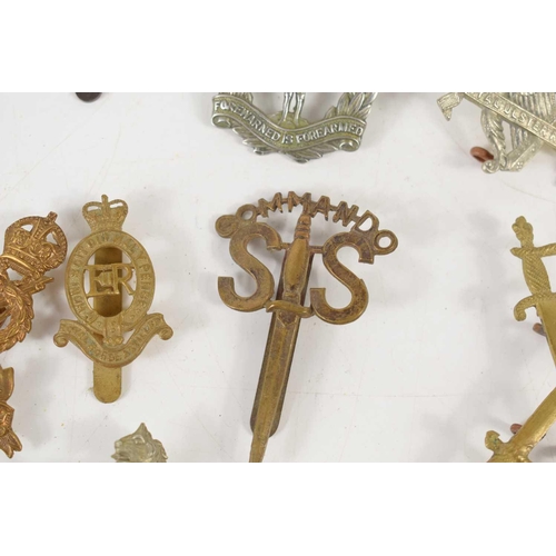 56 - A group of military cap badges including Army Educational Corps, Queen Mary's Army Auxiliary Corps, ... 