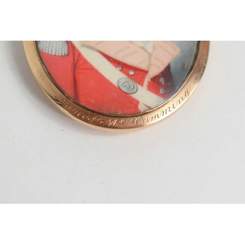 6 - Circle of Frederick Buck: A 19th century portrait miniature of James McCumming in a military uniform... 