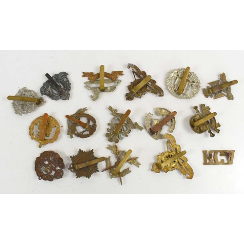 66 - A group of military cap badges to include 17th Lancers, West Yorkshire, Dorsetshire Marabout, Northa... 