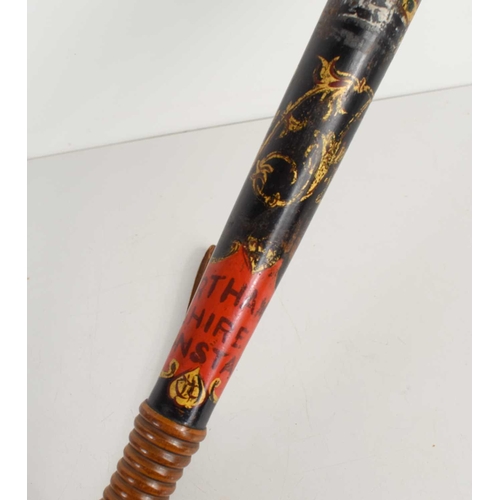 69 - A Victorian truncheon, painted with a Crown above a VR cypher, and inscribed 'NORTHAMPTON / SHIRE / ... 