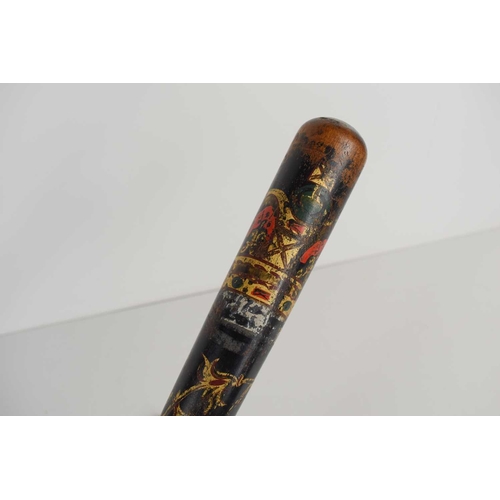 69 - A Victorian truncheon, painted with a Crown above a VR cypher, and inscribed 'NORTHAMPTON / SHIRE / ... 