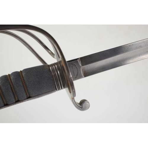 78 - An 1821 pattern officers sword, the fullered blade stamped Gebr Weyersberg Solingen, shagreen grip, ... 