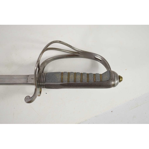 78 - An 1821 pattern officers sword, the fullered blade stamped Gebr Weyersberg Solingen, shagreen grip, ... 