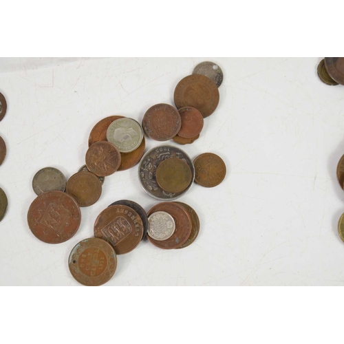 90 - A group of World coins and notes, including approximately 1toz of 19th and early 20th century silver... 