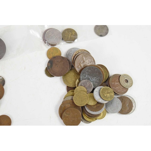 90 - A group of World coins and notes, including approximately 1toz of 19th and early 20th century silver... 