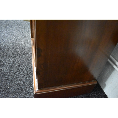 536 - A Victorian burr walnut chiffonier sideboard having two drawers above two cupboard doors, 93cms tall... 