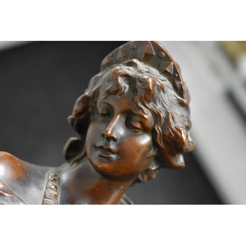 208 - A French bronze early 20th century bust titled Marguerite, 25cm high.