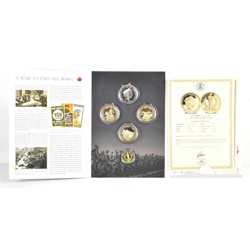 24 - The London Mint Office, A War to End all Wars, five coin set to include The WW I Centenary Lone Sold... 