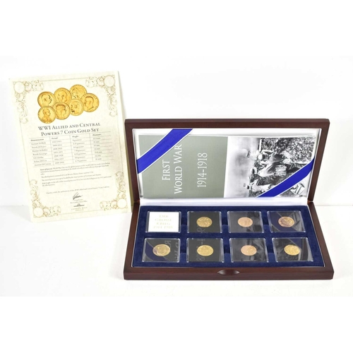 25 - World War I 1914-1918 Allied and Central Powers Seven Coin Gold Set, comprising of a Wilhelm II Germ... 