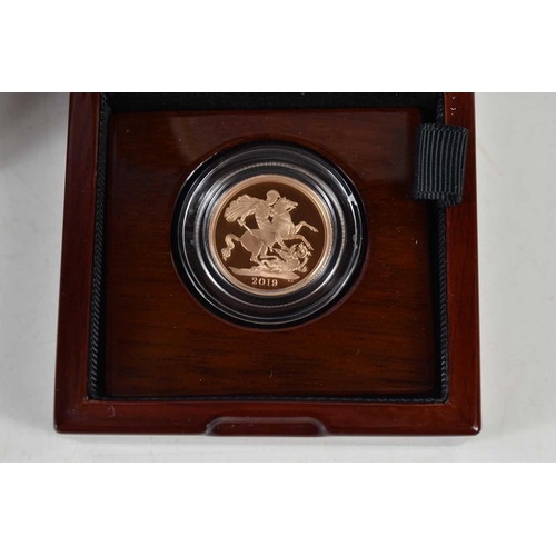 3 - An Elizabeth II Royal Mint 2019 gold proof sovereign with fitted case and certificate of authenticit... 