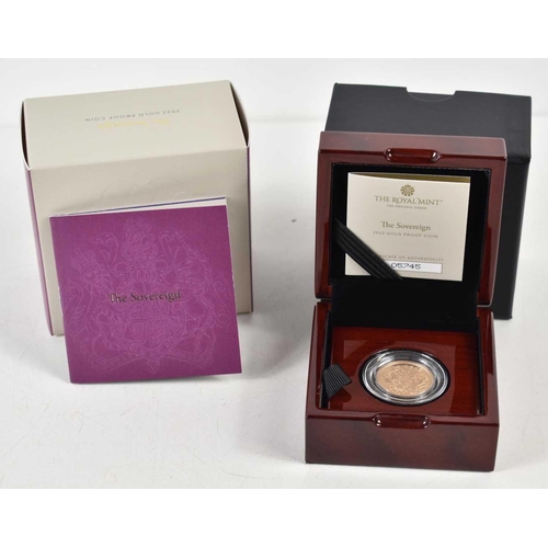 4 - An Elizabeth II Royal Mint 2022 gold proof full sovereign with fitted case and certificate of authen... 