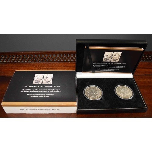 47 - Two Crowns of Two Kings Coin set, the 1935 Silver Jubilee silver crown of King George V, and the 193... 