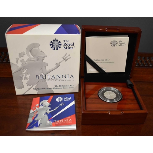 48 - A Royal Mint Britannia 2017 UK Quarter-Ounce Platinum Proof Coin, with certificate of authenticity, ... 