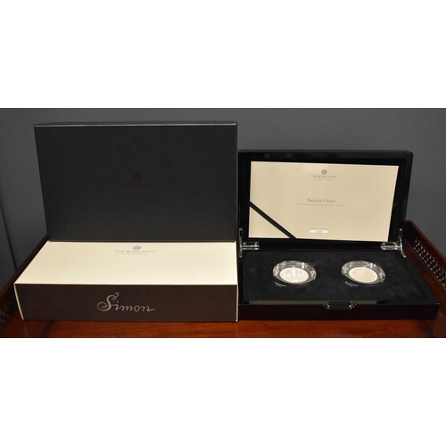 51 - A Royal Mint Petition Crown 2023 2oz Silver Proof Two-Coin Set, with certificate of authenticity num... 