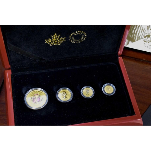 61 - A Canadian Mint limited edition fractional 24ct gold coin set: The Queen Elizabeth II, The Longest R... 