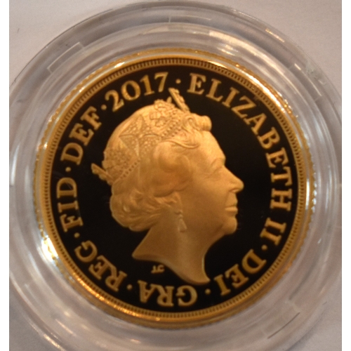 2 - An Elizabeth II Royal Mint 2017 gold proof full sovereign with fitted case and certificate of authen... 