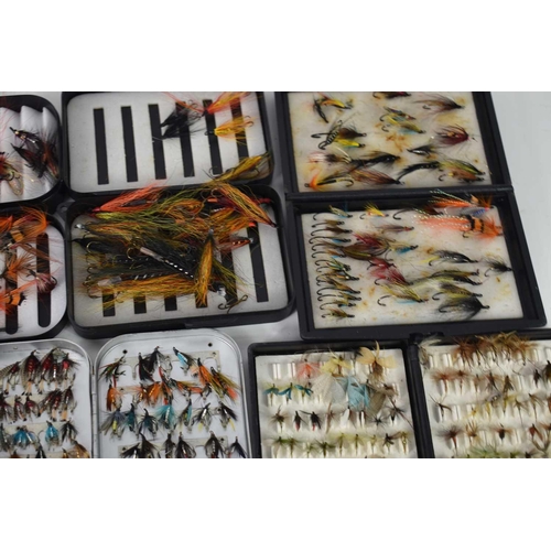 355 - A large quantity of trout and salmon fly fishing flies, various styles and sizes.